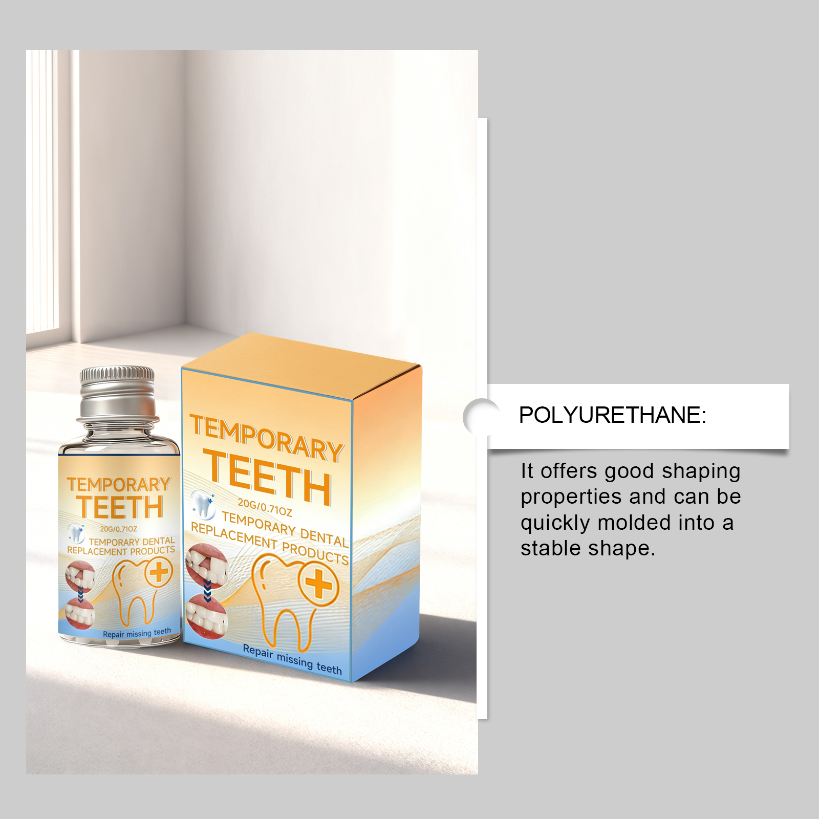 Temporary Shaping Dental Gum Comfortable Natural Fitting Convenient Modifying Beautiful Daily Tooth Smile Repair Fill Material