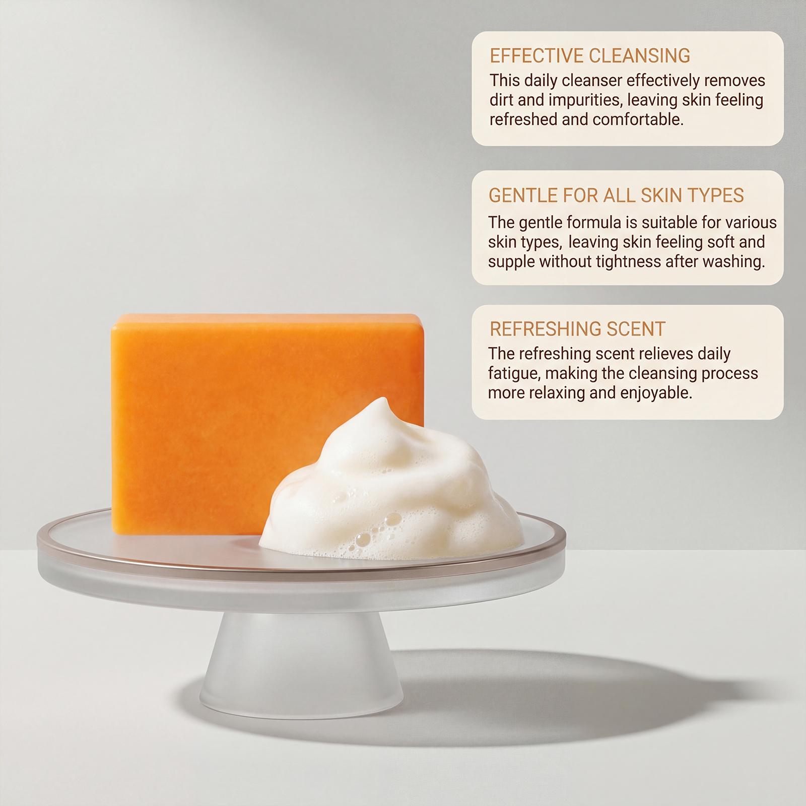 Persimmon Soap Handmade Mild Dense Foam Cleansing Long Lasting Fragrance Remove Odd Odor Full Body Bath Washing Skin Care Gentle Purify Complexion