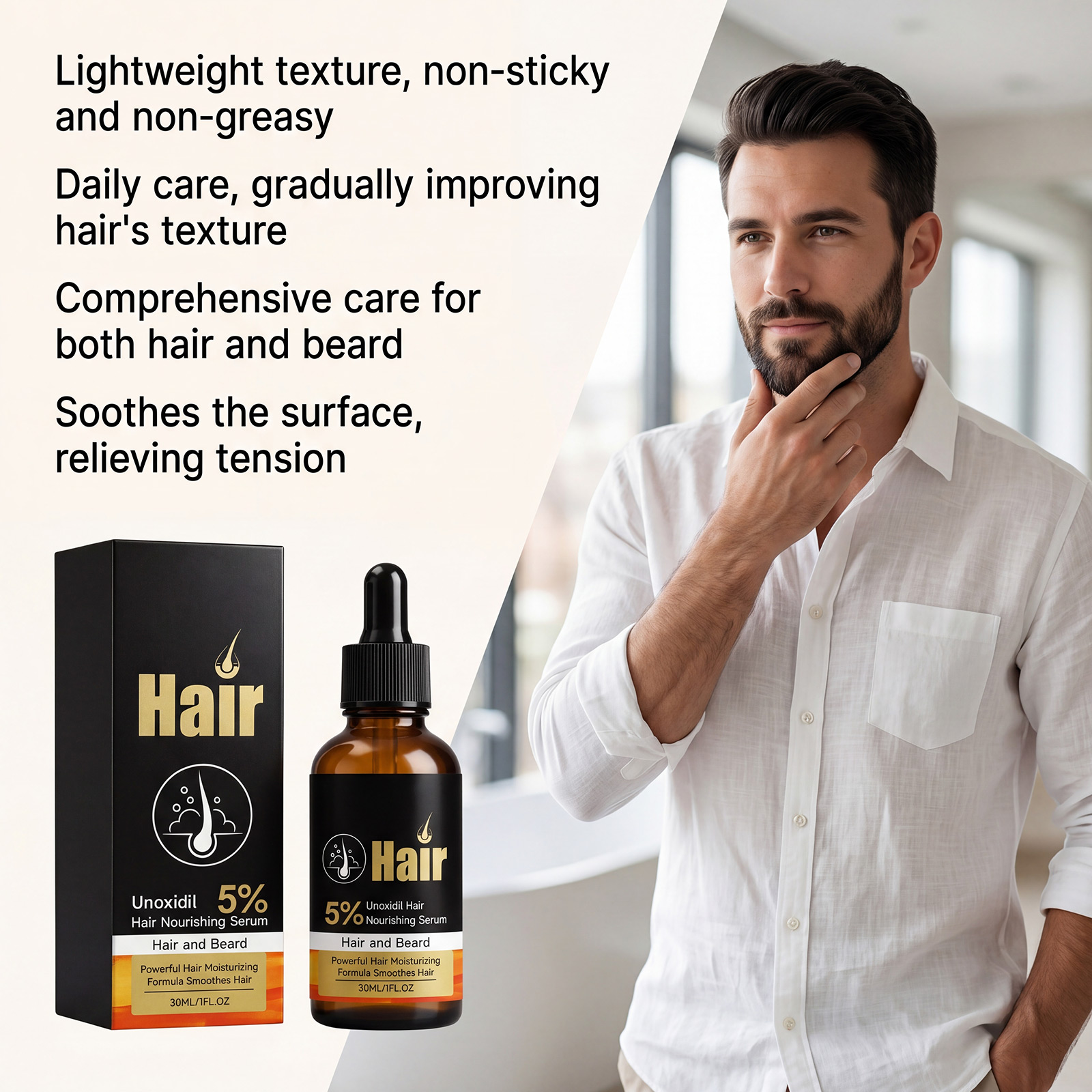 Hair Care Essence Light Texture Non Greasy Fresh Refreshing Daily Portable Full Body Fur Repair Serum