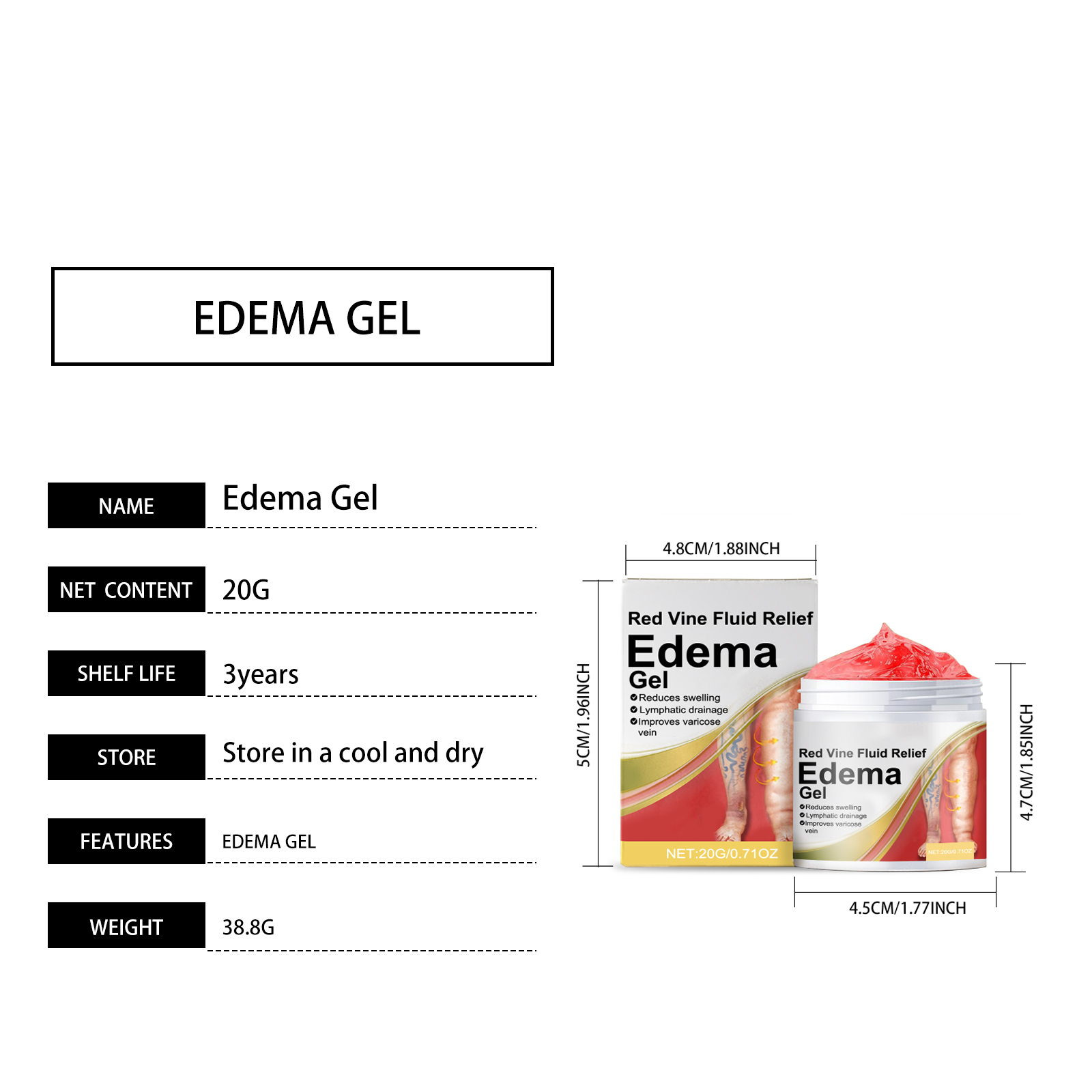 Leg Care Gel Mild Massage Texture Light Daily Smoothen Delicate Skin Relieve Tight Leg Discomfort