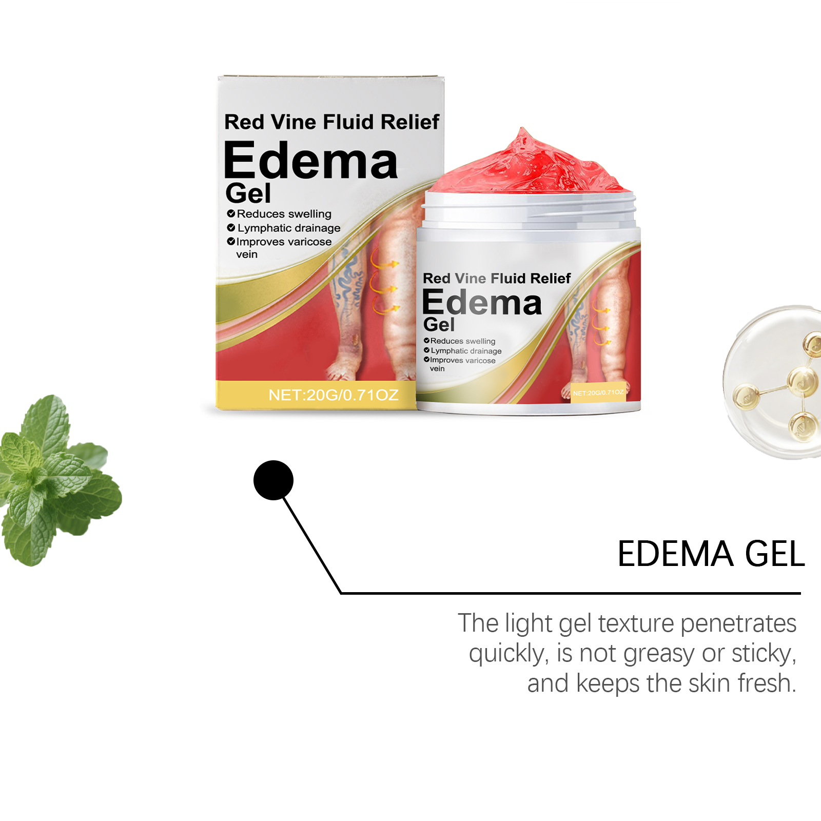 Leg Care Gel Mild Massage Texture Light Daily Smoothen Delicate Skin Relieve Tight Leg Discomfort