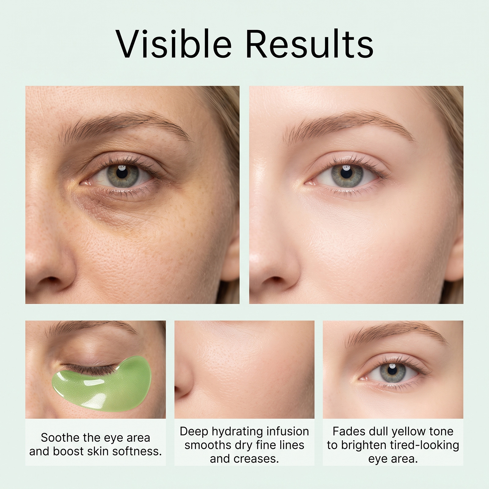 Moisturizing Gel Eye Mask Thin Light Close Fit Skin Friendly Mild Soft Hydrating Care Eye Surround Skin
