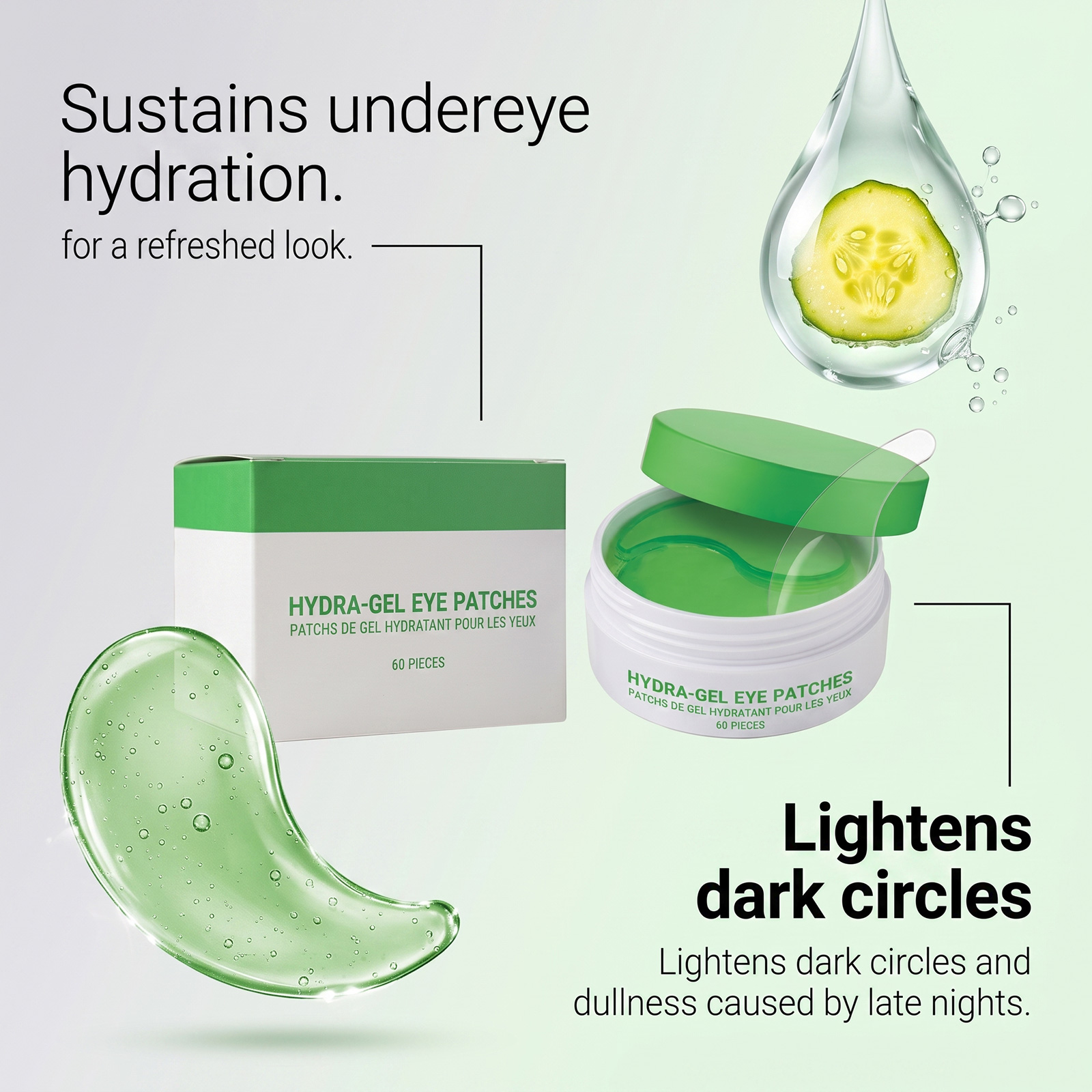 Moisturizing Gel Eye Mask Thin Light Close Fit Skin Friendly Mild Soft Hydrating Care Eye Surround Skin