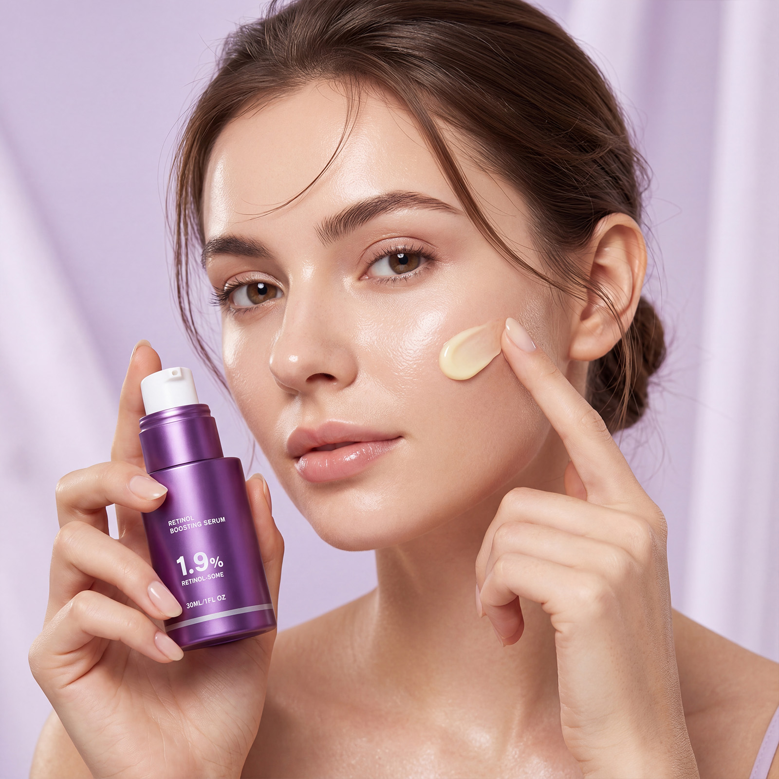Retinol Revitalizing Serum Mild Hydrating Moisturizing Delicate Nourishing Light Non Greasy Daily Compact Skin Care Essence