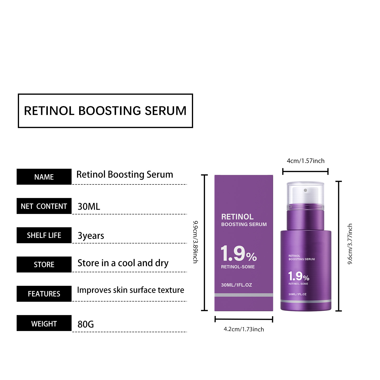 Retinol Revitalizing Serum Mild Hydrating Moisturizing Delicate Nourishing Light Non Greasy Daily Compact Skin Care Essence