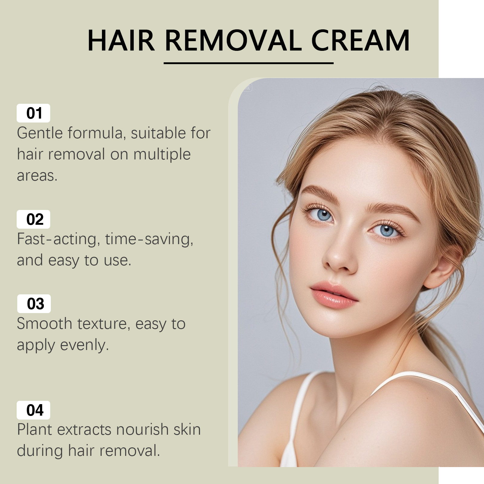 Mild Hair Removal Cream Delicate Portable Skin Care Soft Smooth Daily Body Cleansing