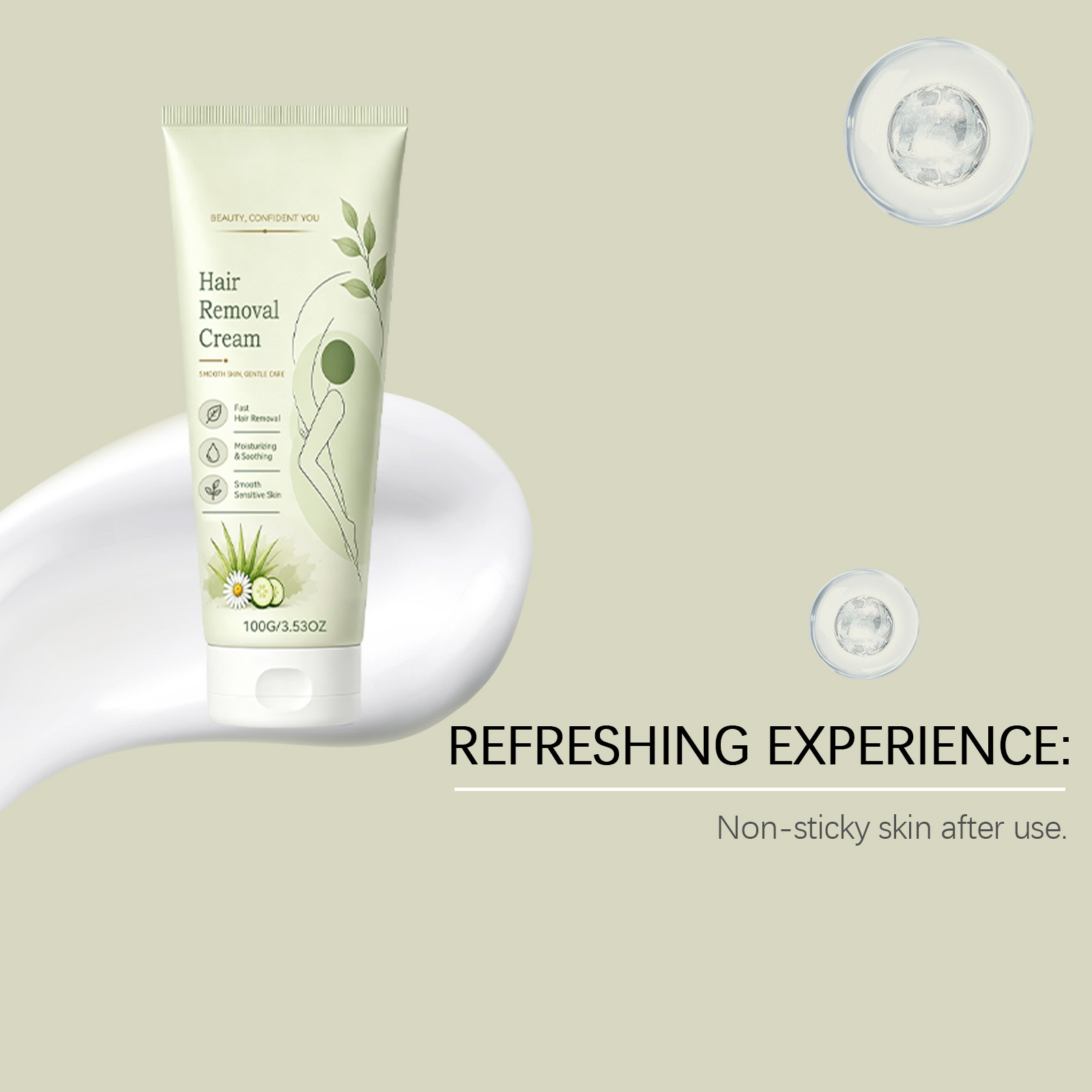 Mild Hair Removal Cream Delicate Portable Skin Care Soft Smooth Daily Body Cleansing