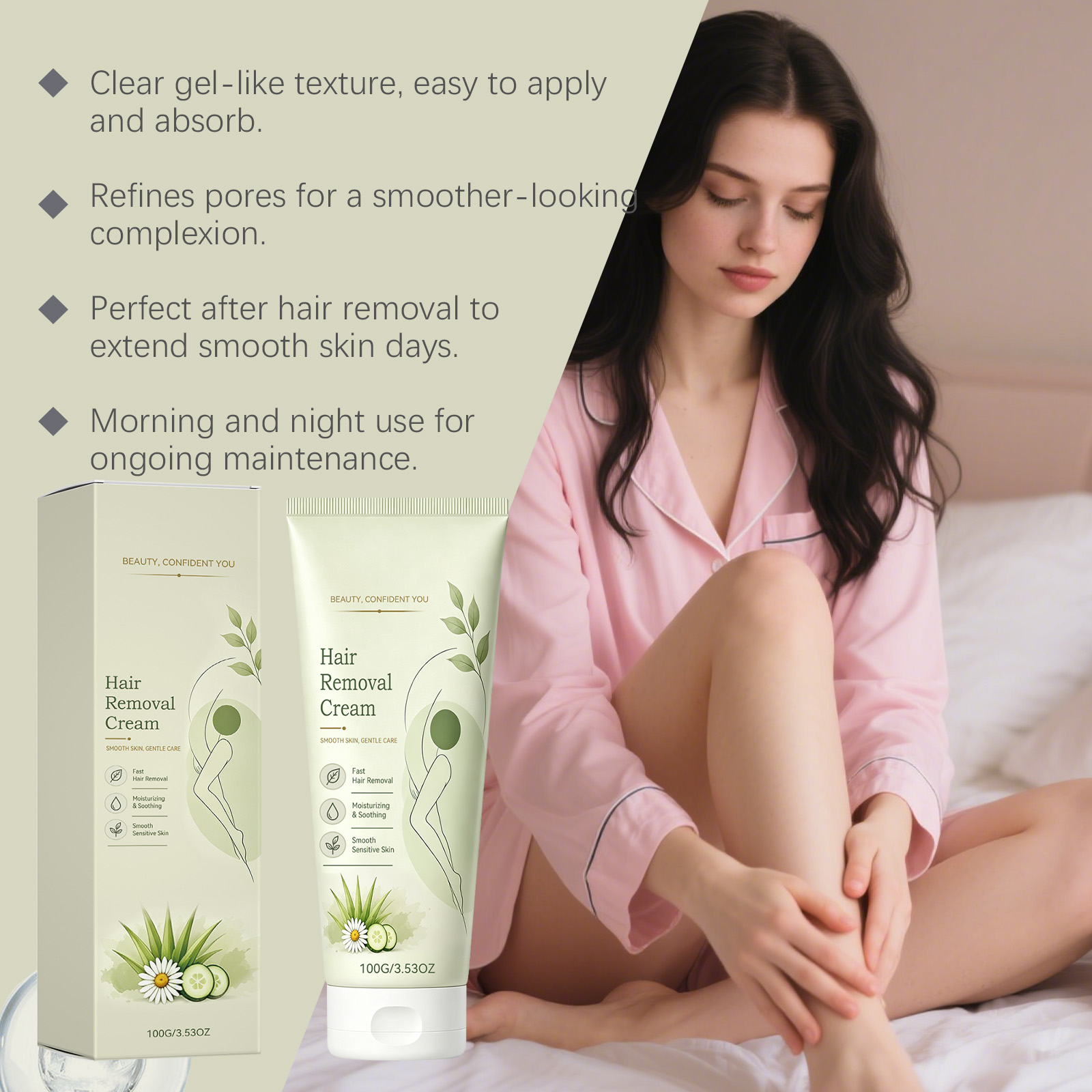 Mild Hair Removal Cream Delicate Portable Skin Care Soft Smooth Daily Body Cleansing
