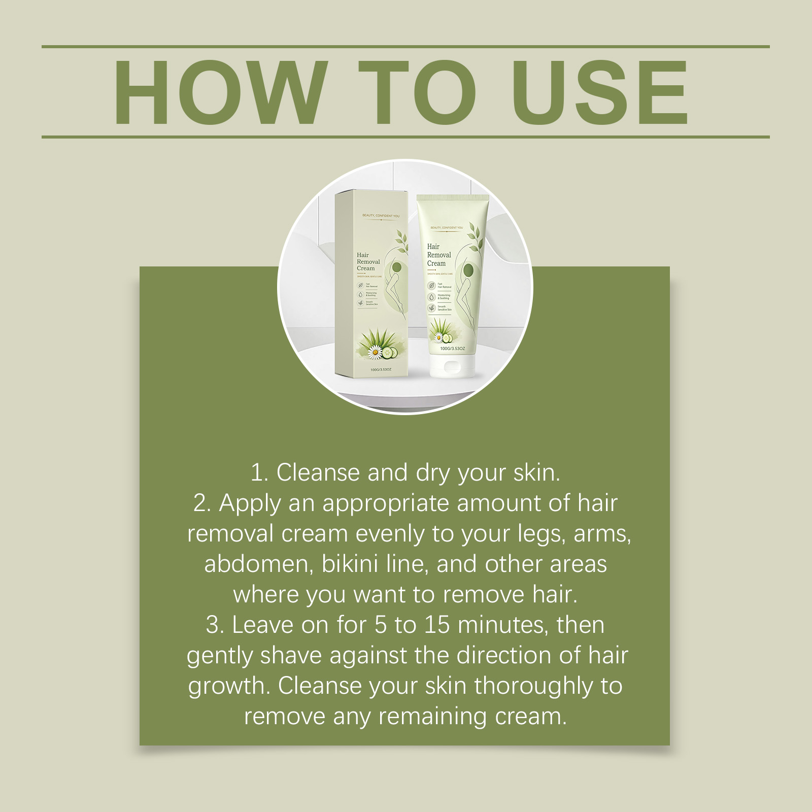 Mild Hair Removal Cream Delicate Portable Skin Care Soft Smooth Daily Body Cleansing