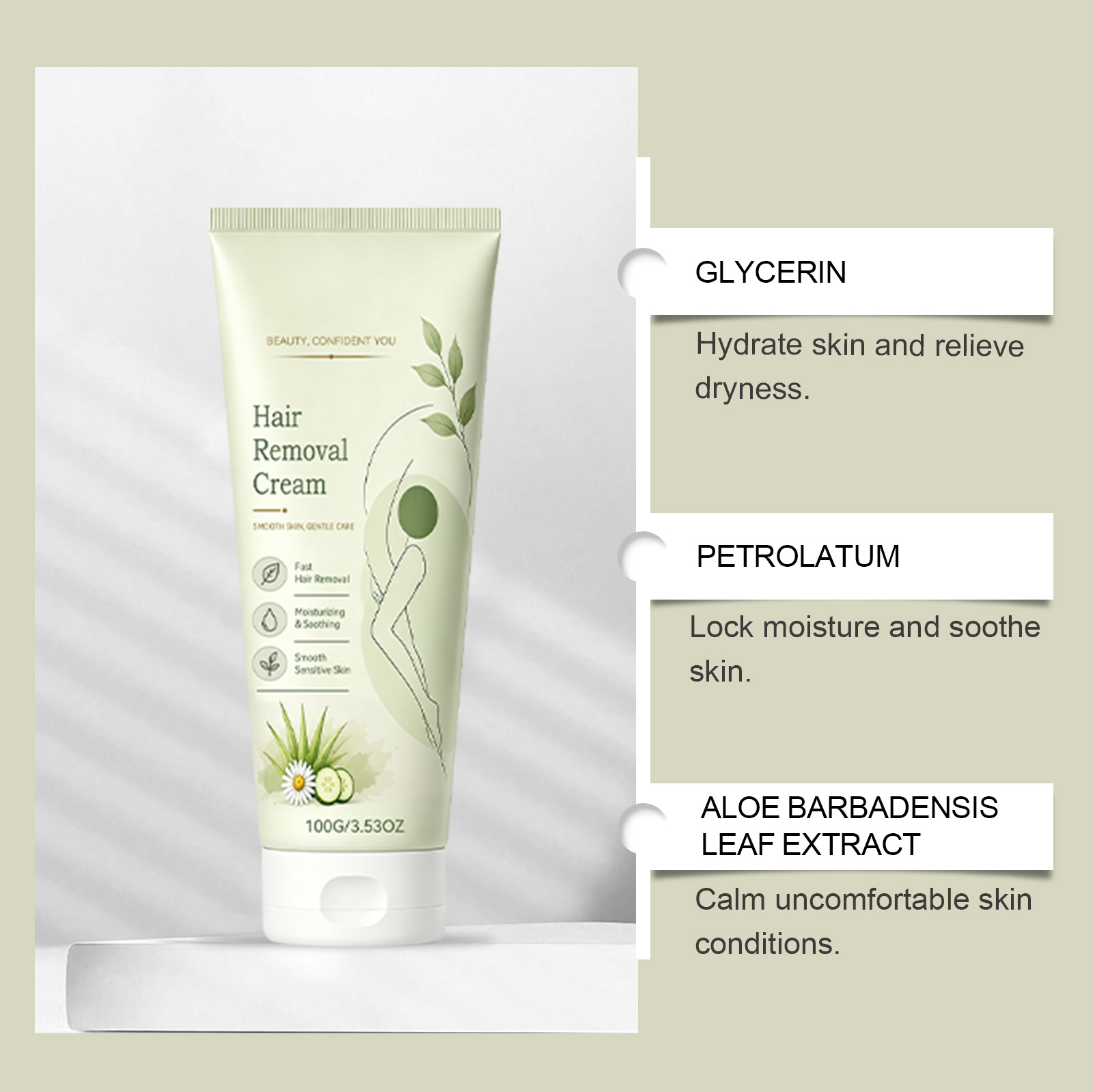 Mild Hair Removal Cream Delicate Portable Skin Care Soft Smooth Daily Body Cleansing