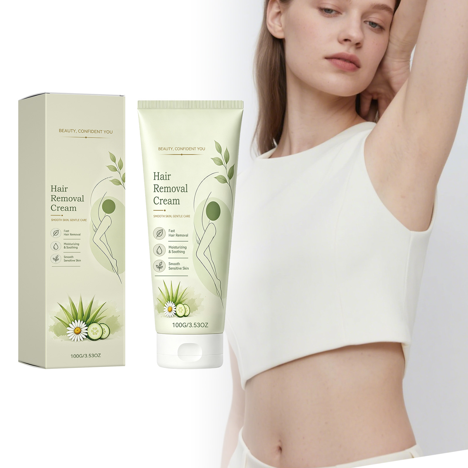 Mild Hair Removal Cream Delicate Portable Skin Care Soft Smooth Daily Body Cleansing