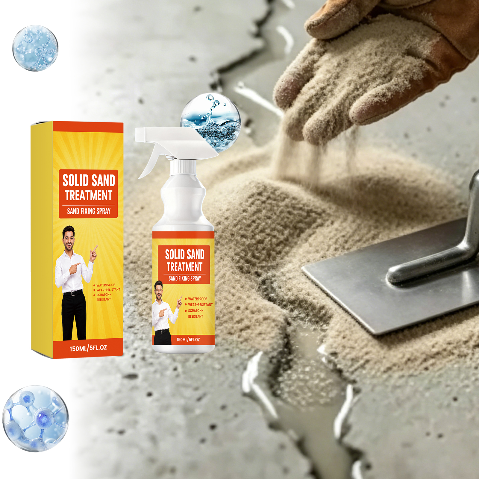 Solid Sand Spray Crack Repair Waterproof Anti Stain Non Tile Breaking Renovation Daily Household Kitchen Bathroom Floor Wall