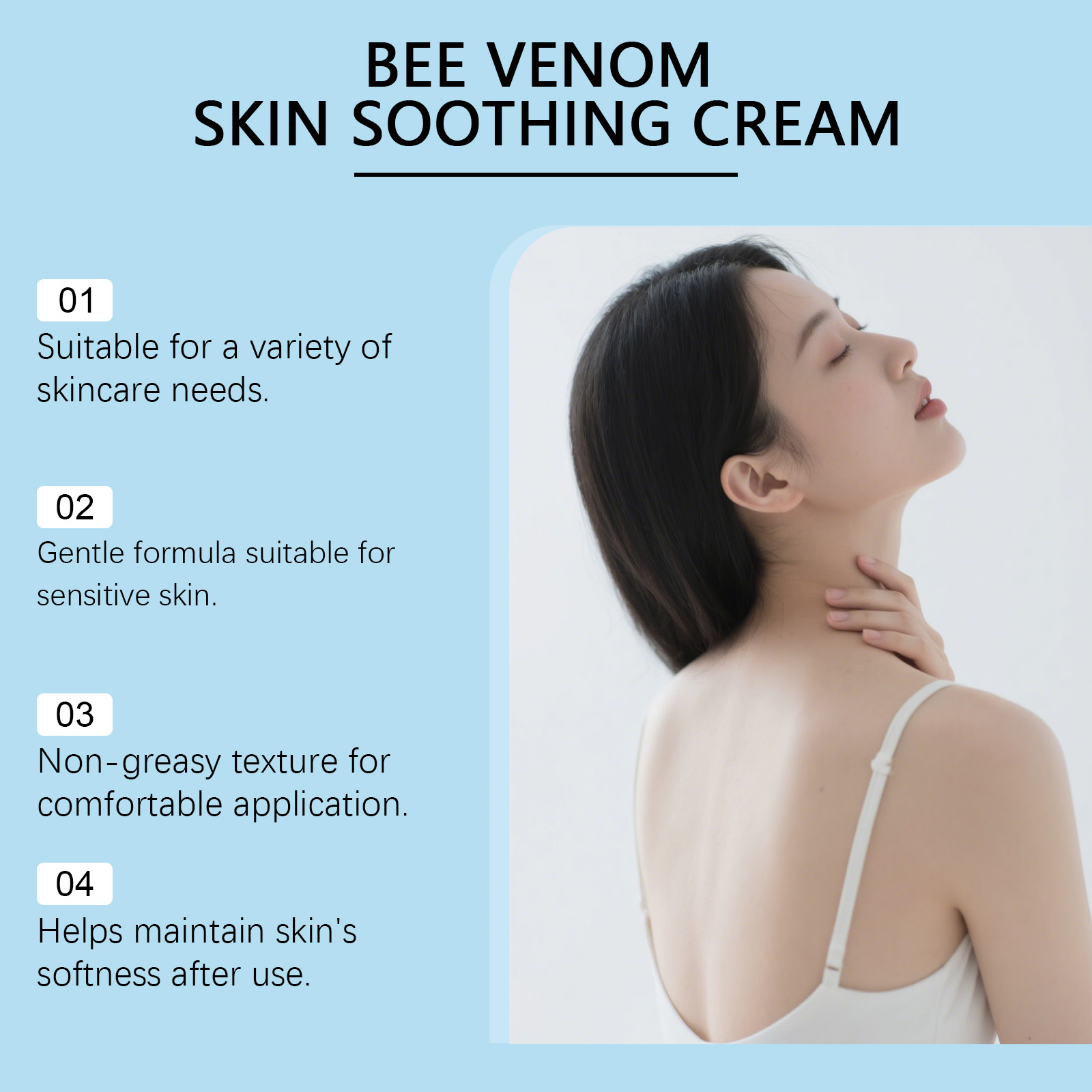 Bee Venum Skin Care Cream Mild Ingredients Moisturize Body Skin Hydrate Daily External Massage Care