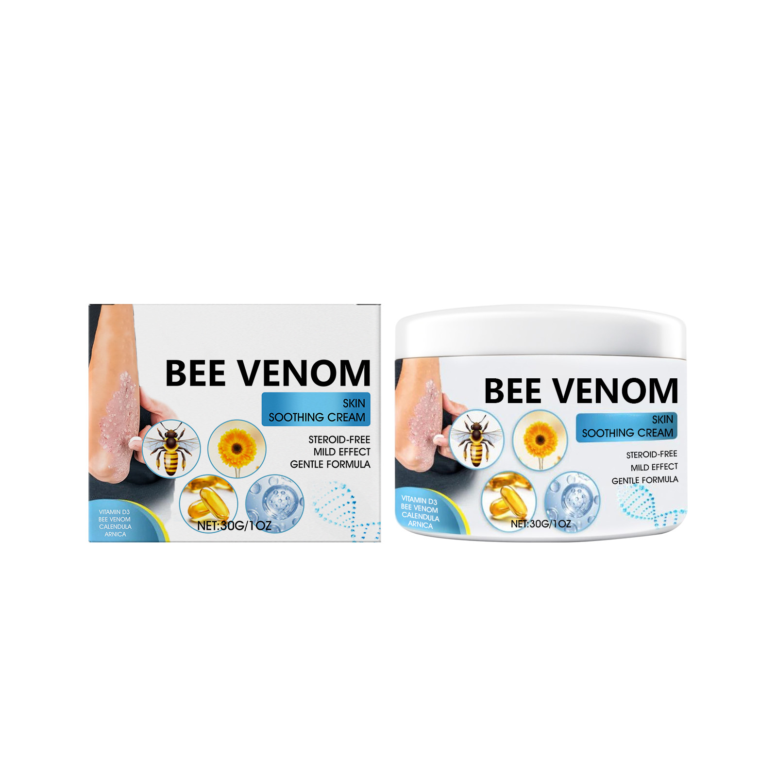 Bee Venum Skin Care Cream Mild Ingredients Moisturize Body Skin Hydrate Daily External Massage Care