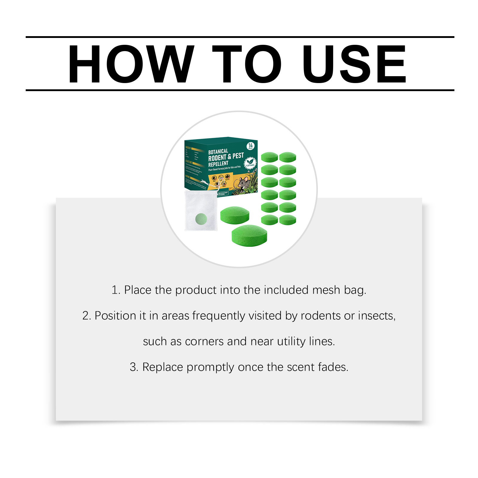 Insect Rat Repellent Pills Daily Indoor Outdoor Convenient Smell Drive Pest Anti Gnaw Repellent Pellets