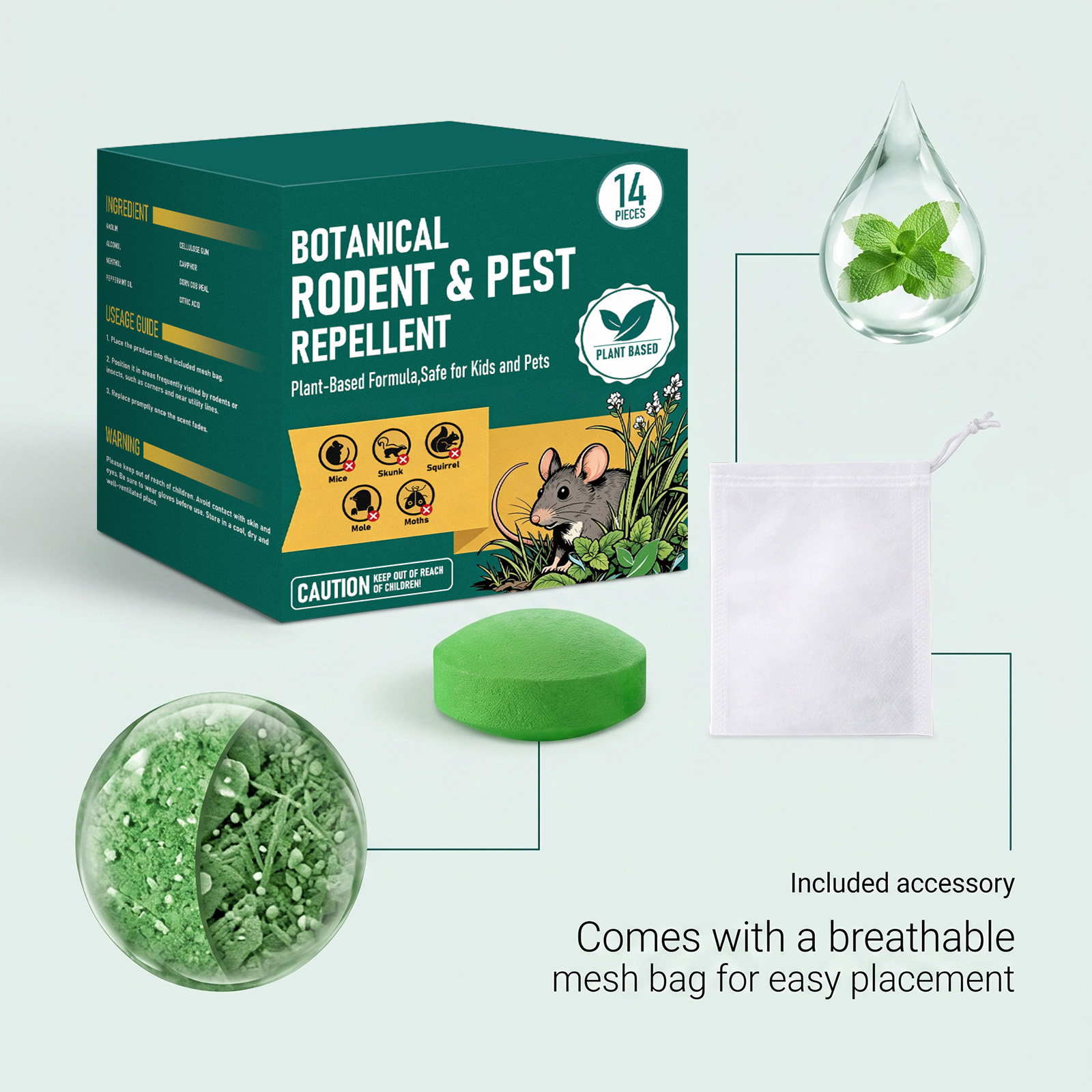 Insect Rat Repellent Pills Daily Indoor Outdoor Convenient Smell Drive Pest Anti Gnaw Repellent Pellets