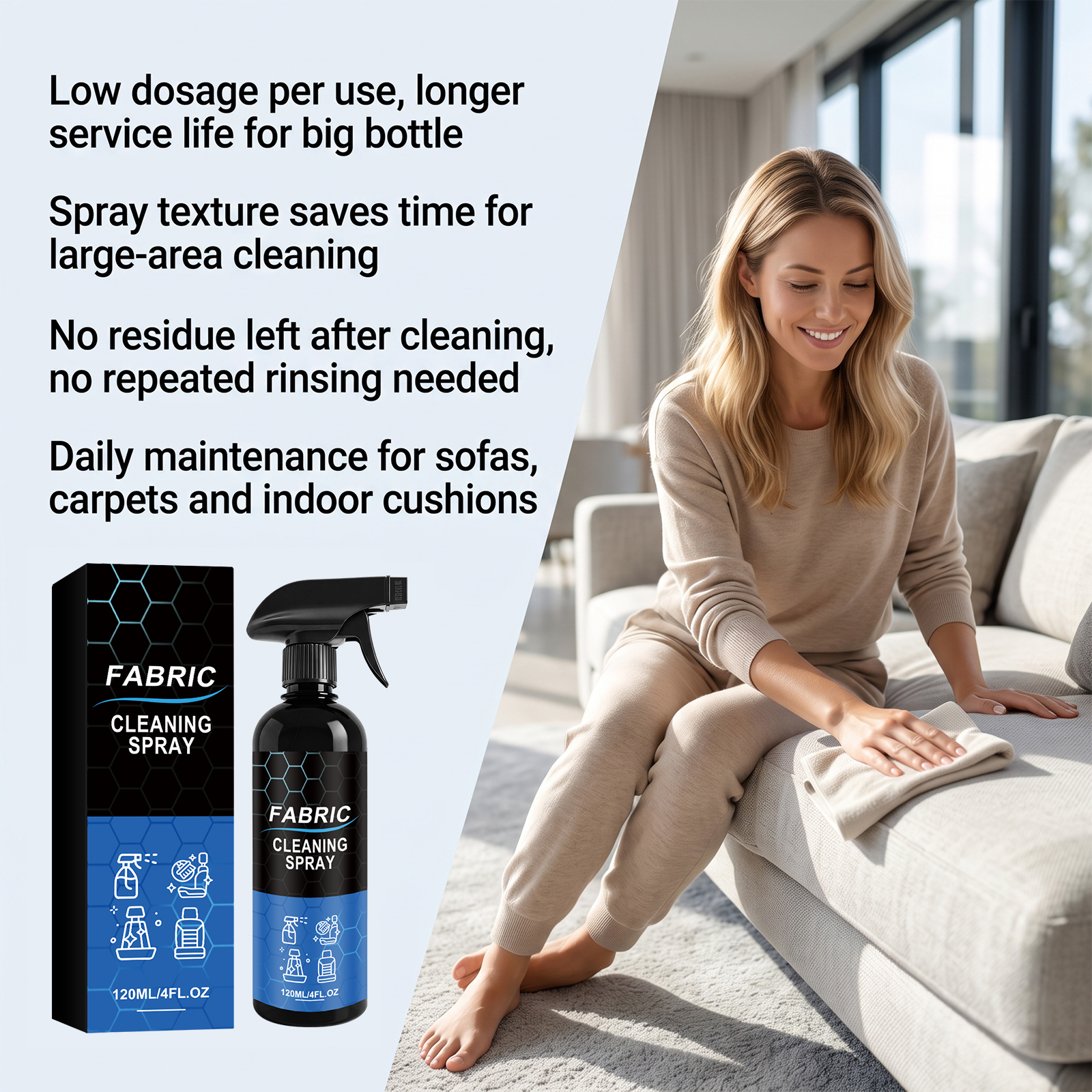 Interior And Plastic Cleaner Gentle Daily Cleansing For Auto Seats Sofas Multiple Materials