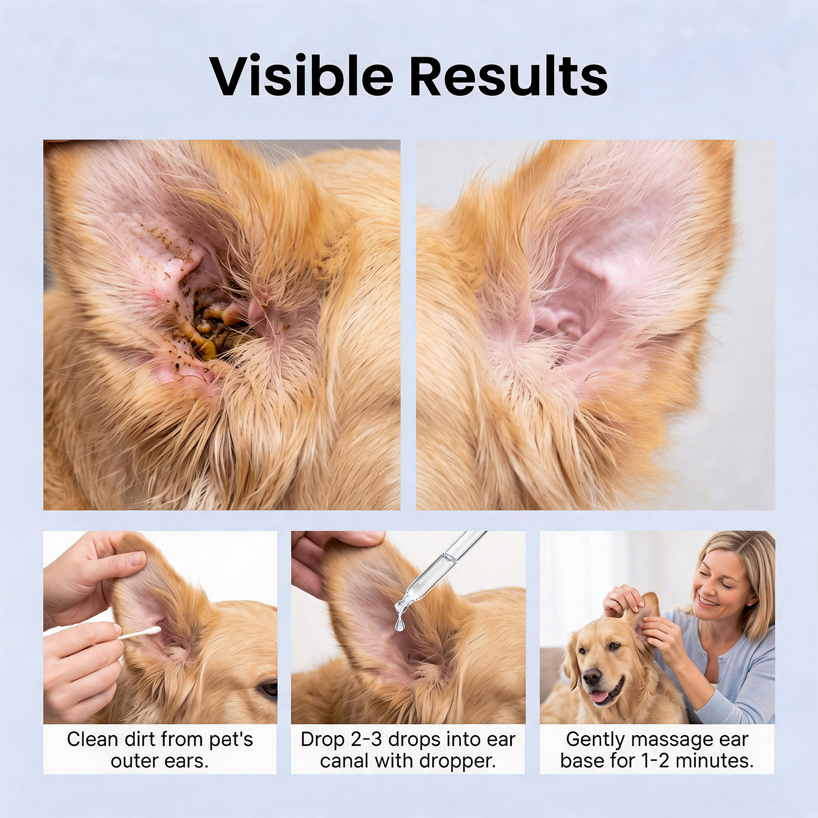 Pet Ear Cleansing Liquid Gentle Cleans Ear Canal Refreshing Comfort Daily Care For Cats And Dogs