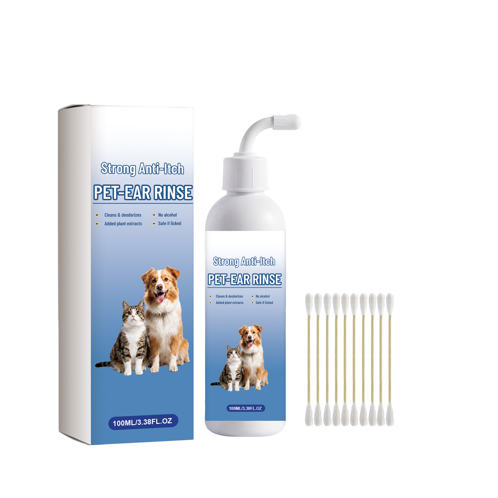 Pet Ear Cleansing Liquid Gentle Cleans Ear Canal Refreshing Comfort Daily Care For Cats And Dogs