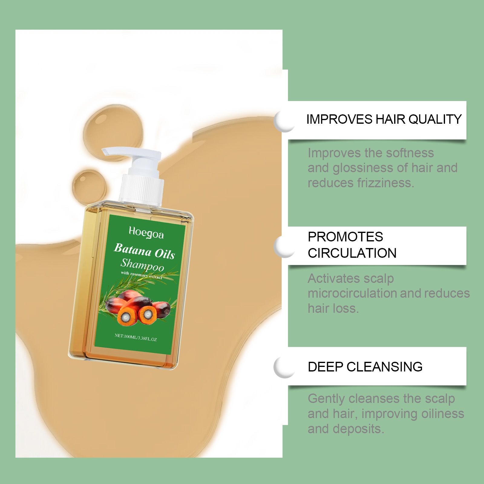 Batana Oil Shampoo with Rosemary Extract Repairs Split Ends Reduces Hair Breakage