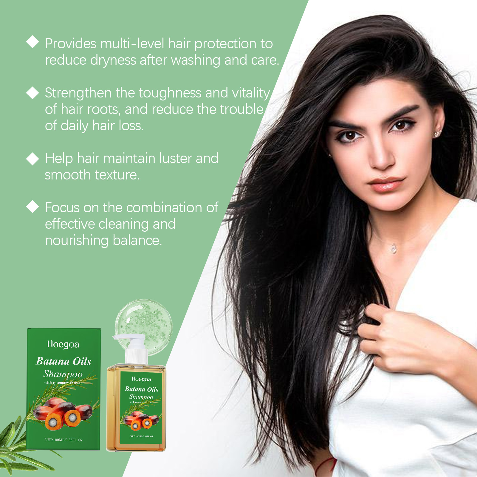 Batana Oil Shampoo with Rosemary Extract Repairs Split Ends Reduces Hair Breakage