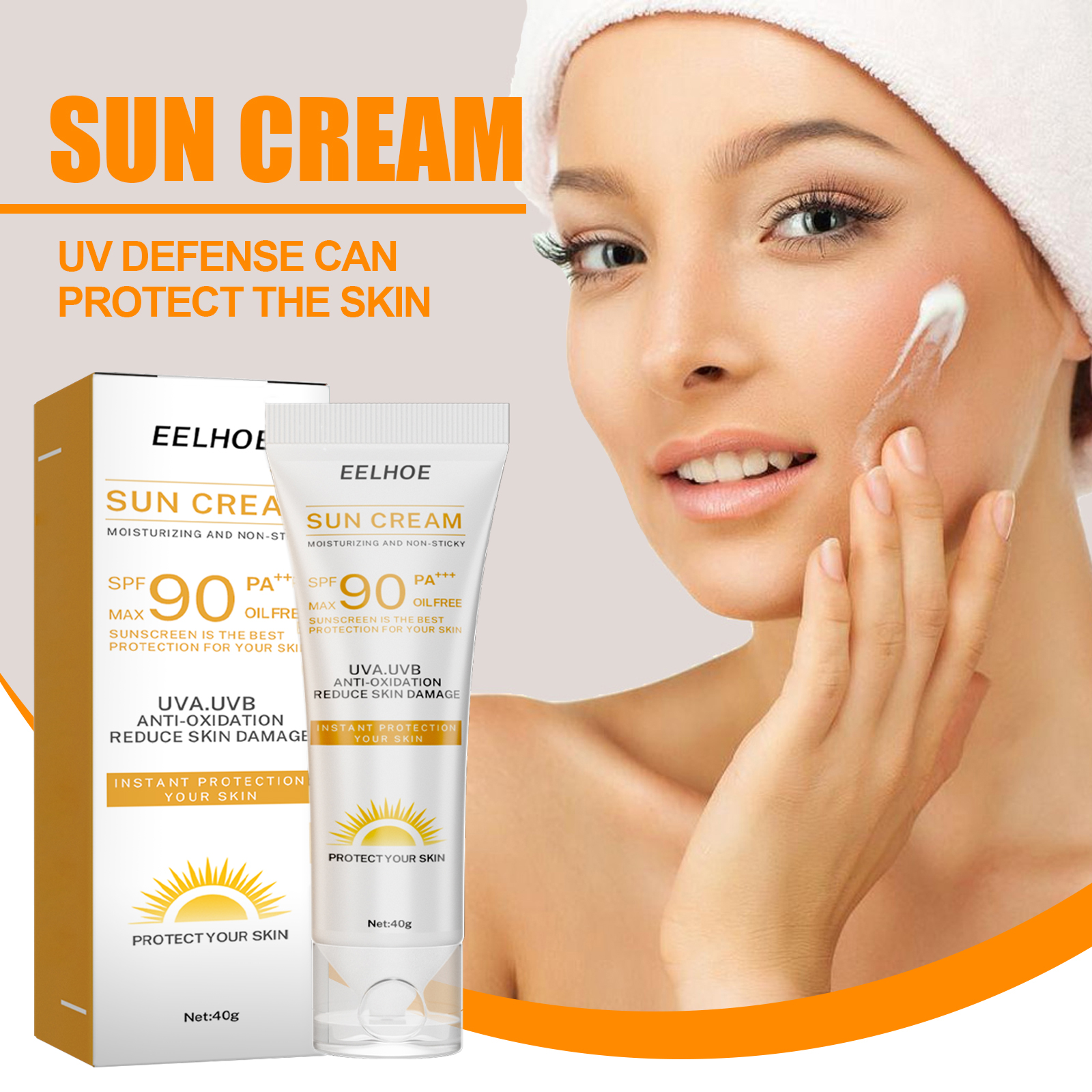 Protective Sunscreen Shield Cream For Face And Body Lightweight Non Greasy Daily UV Defense Moisturizing Care