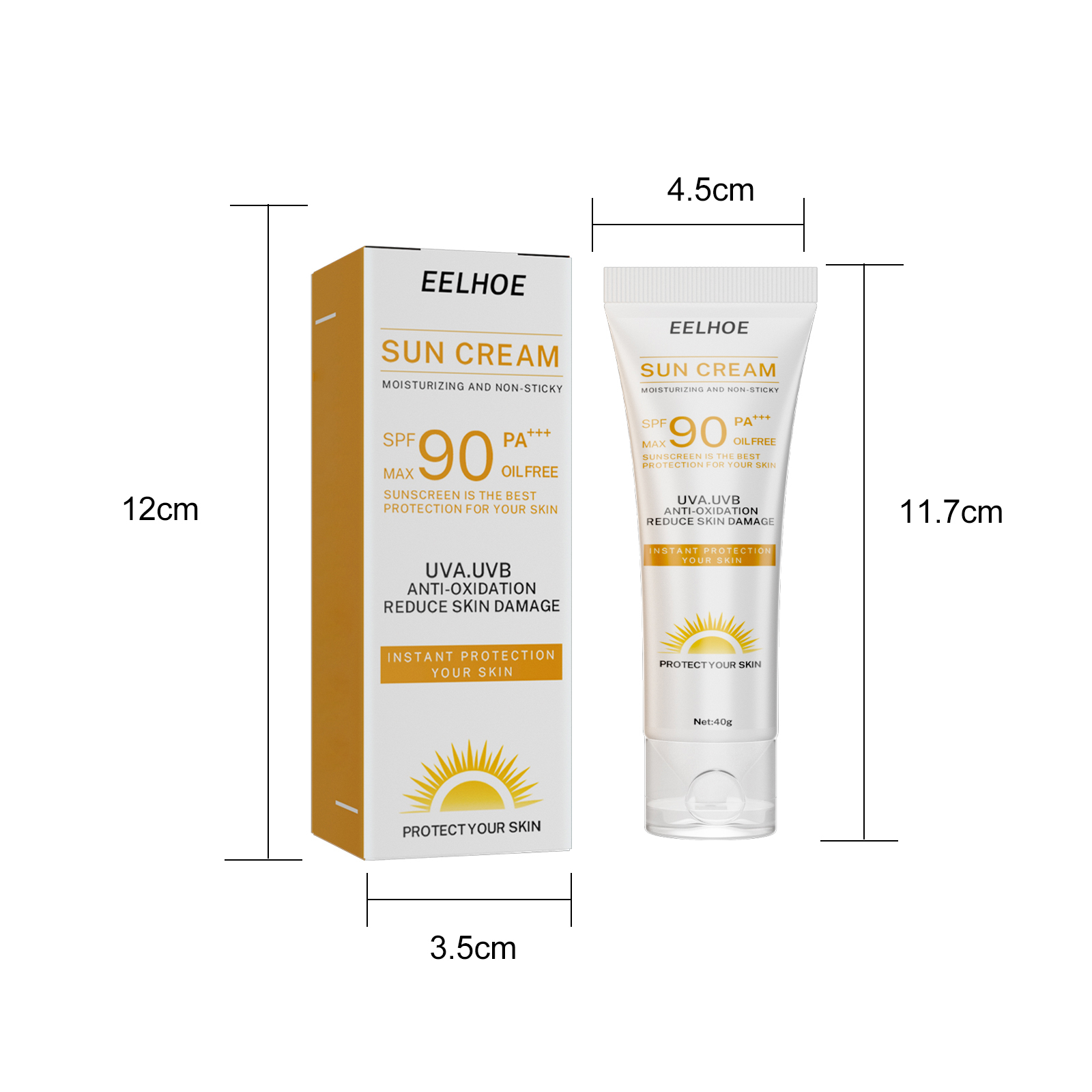 Protective Sunscreen Shield Cream For Face And Body Lightweight Non Greasy Daily UV Defense Moisturizing Care
