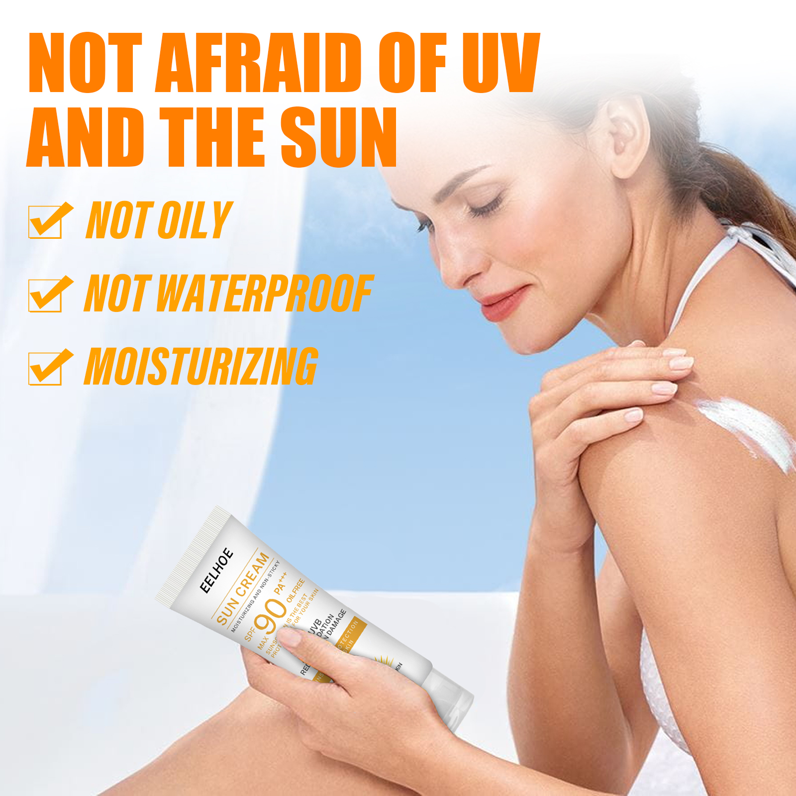 Protective Sunscreen Shield Cream For Face And Body Lightweight Non Greasy Daily UV Defense Moisturizing Care