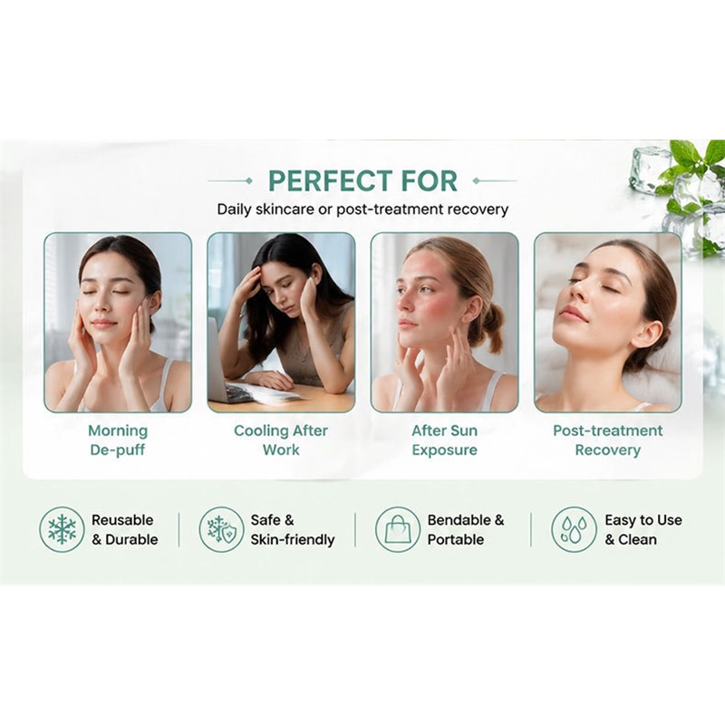 2 in 1 LED Face Mask 850nm Near-Infrared Red Light Facial Mask with Cooling Gel Pack for Skin Rejuvenation and Reduce Puffiness Womens Gifts