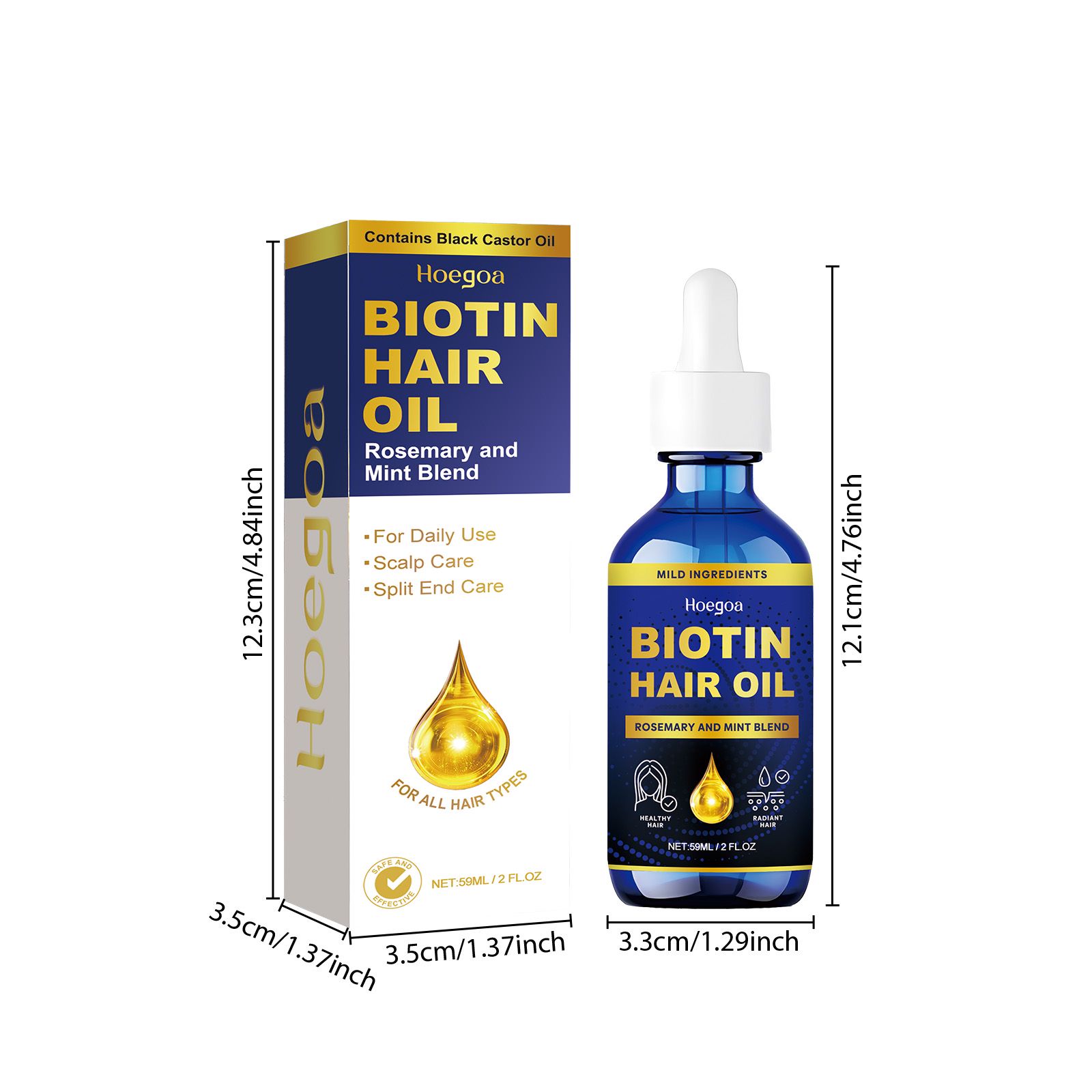 Rosemary Hair Oil Nourishing Moisturizing For Dry Frizzy Hair Strengthening And Daily Care