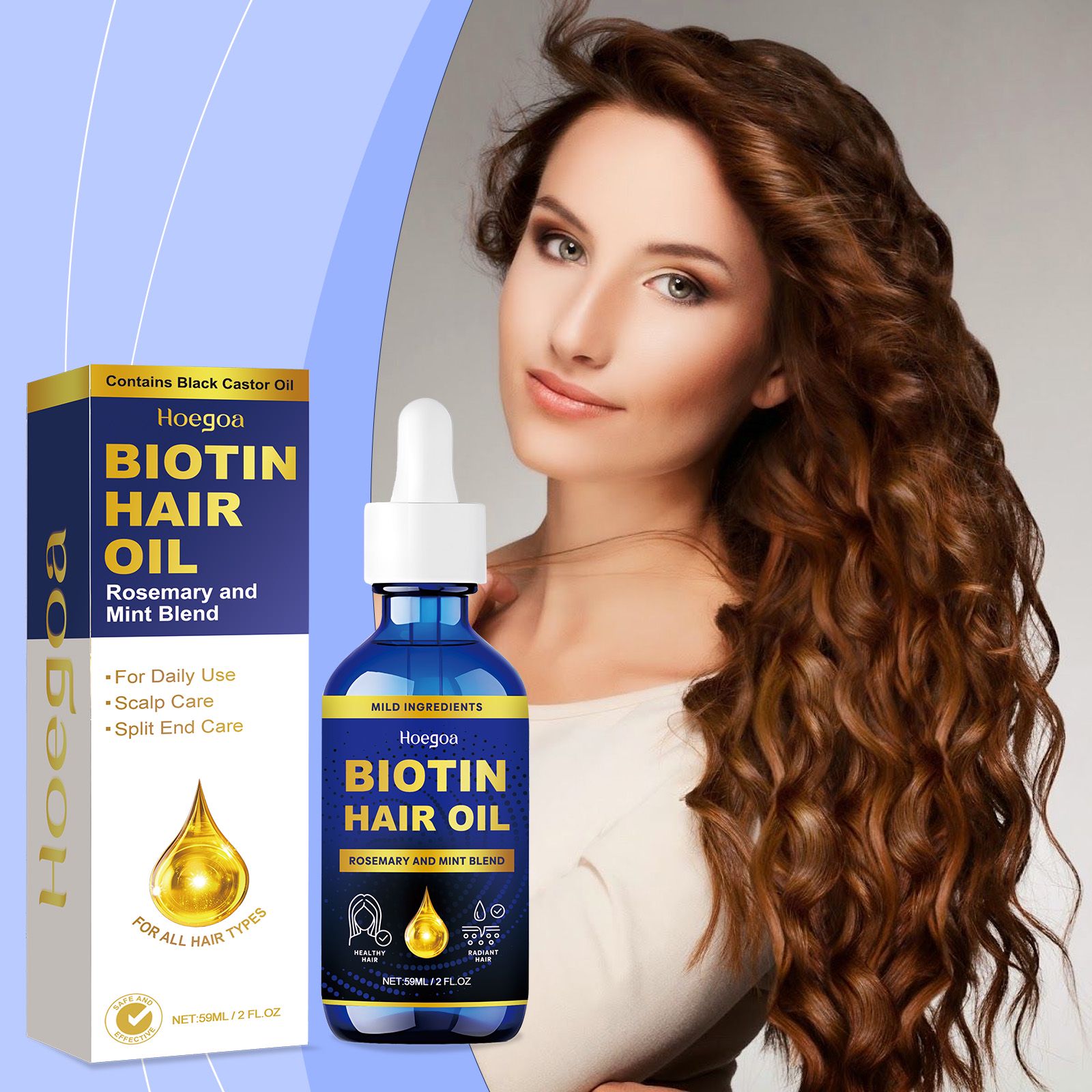 Rosemary Hair Oil Nourishing Moisturizing For Dry Frizzy Hair Strengthening And Daily Care