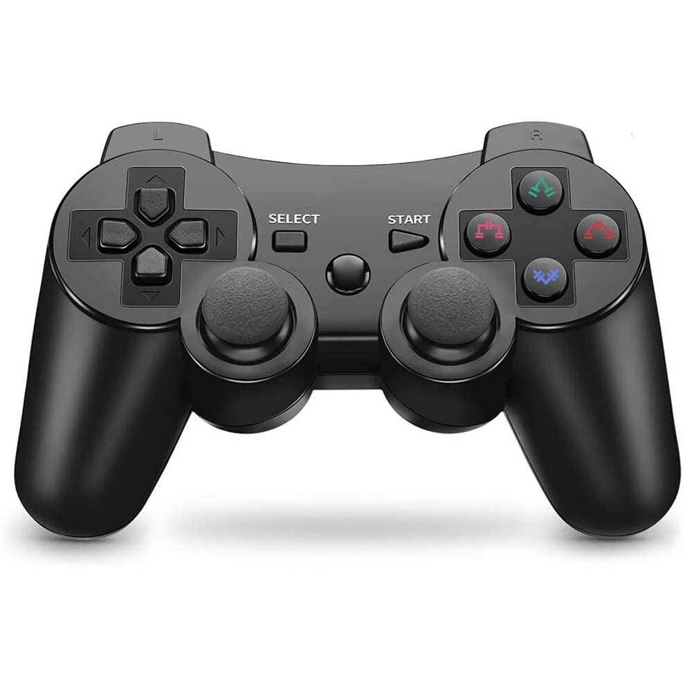 Controller Wireless for PS3 Double Shock Controller Rechargeable Gamepad Joystick for Playstation 3 with USB Charge Cable Cord