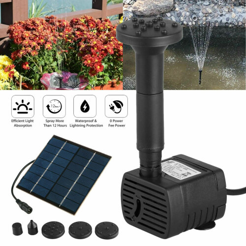 Solar Panel Powered Water Plants Pump Pool Pond Aquarium Fountain