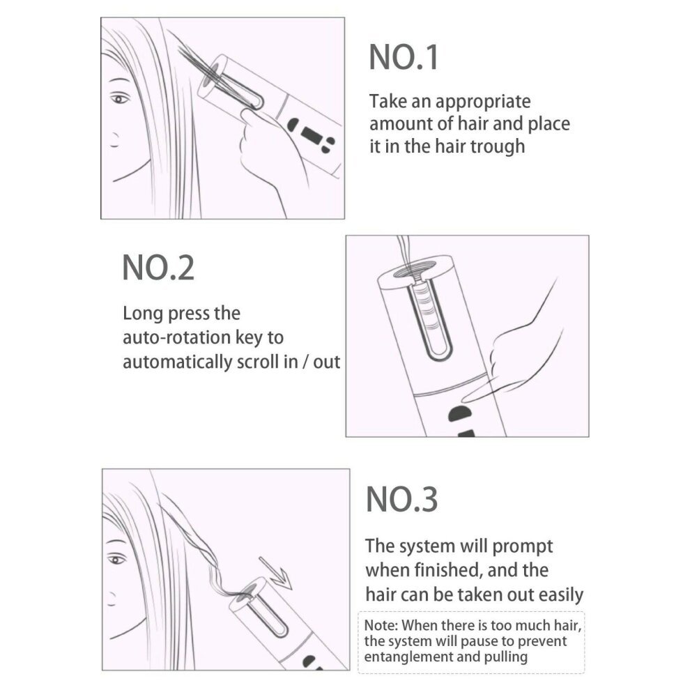 Cordless Automatic Portable Hair Curlers Rechargeable