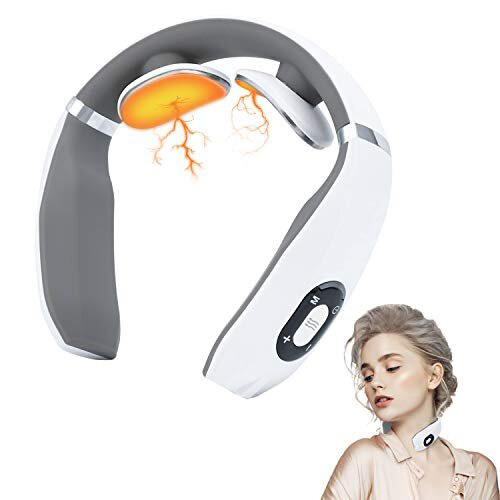 Neck Massager with Heat Portable Soothing Cordless Multifunction USB Charging Neck Relax Massager for Deep Tissue Massage Muscles Shoulder Neck Pain Relax Home Massage