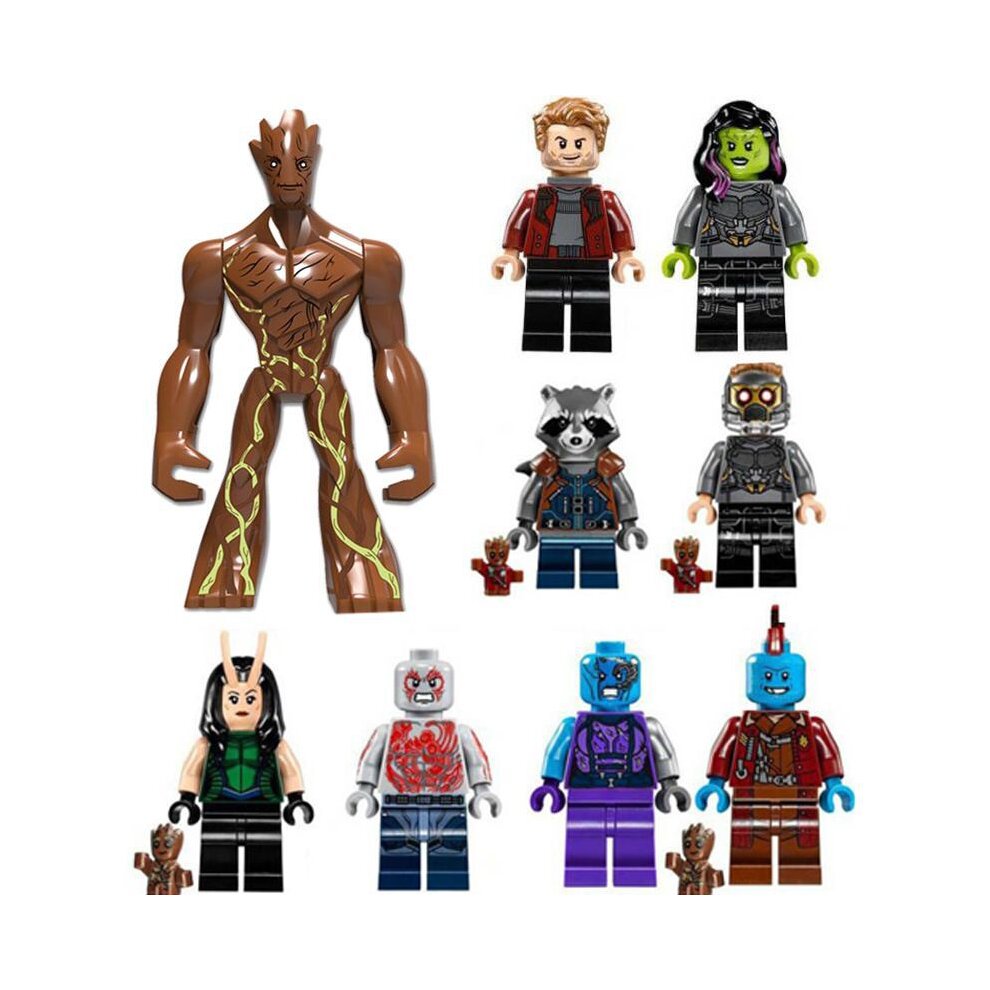 Guardians of the Galaxy Building Block Minifigures Star Hero Collectible Toy for Improve Hands on Ability Develop Brain Toy as Kids Birthday Christmas Gifts 9pcs Set