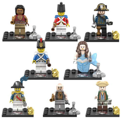 Pirates of the Caribbean Building Block Minifigures Toys Fit Lego 8PCS Action Figure with Bases Movies Fans Mini Characters Toys Collectible Stitching Figures as Party Gift for Kids Boy Girls Christmas Stockings