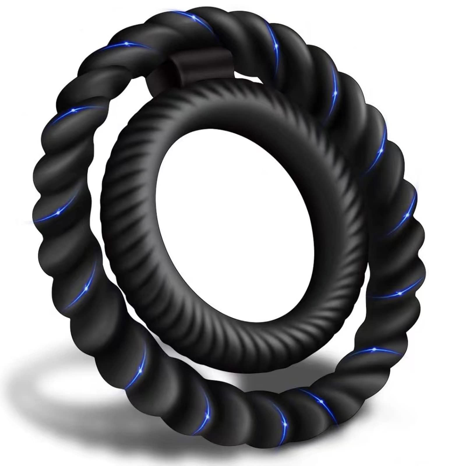 Penis Ring Dual Cock Rings Sex Toys Waterproof Soft Adult Toys for Men Penis Delay Harder Stronger Longer Erection Adult Pleasure