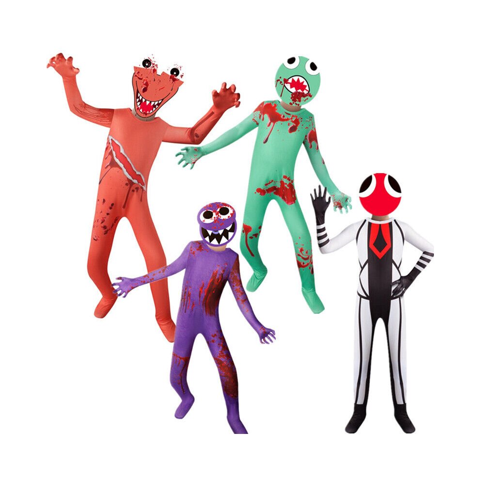 (Blue 110cm) Rainbow Friends Costume Kids Cosplay Costumes Halloween Monster Outfit Jumpsuit Fancy Dress up for Boys and Girls