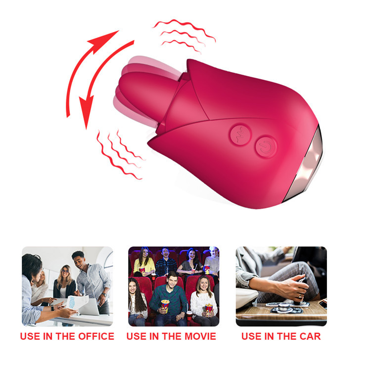 (Red) Vibrator Toy for Women Egg Vibrators Tongue Licking Clitoral Vibrator G Spot Stimulator Massager Adult Toys Flower Shape with 5 Vibrating Modes for Clitoris Nipple Sexual Stimulation Sex Toys for Women Couples Pleasure Games