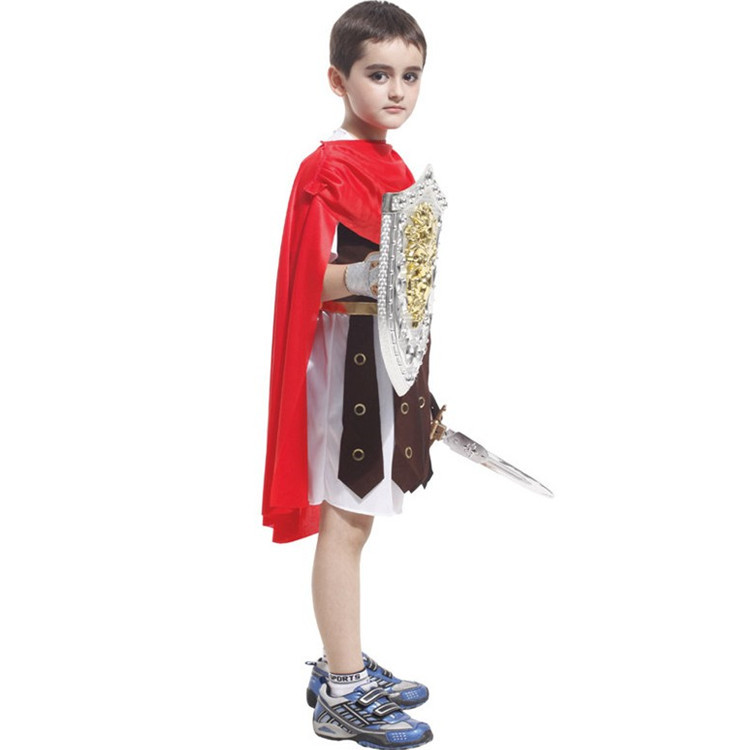 (110~120cm) Boys Roman Gladiator Historical Fancy Dress Costume