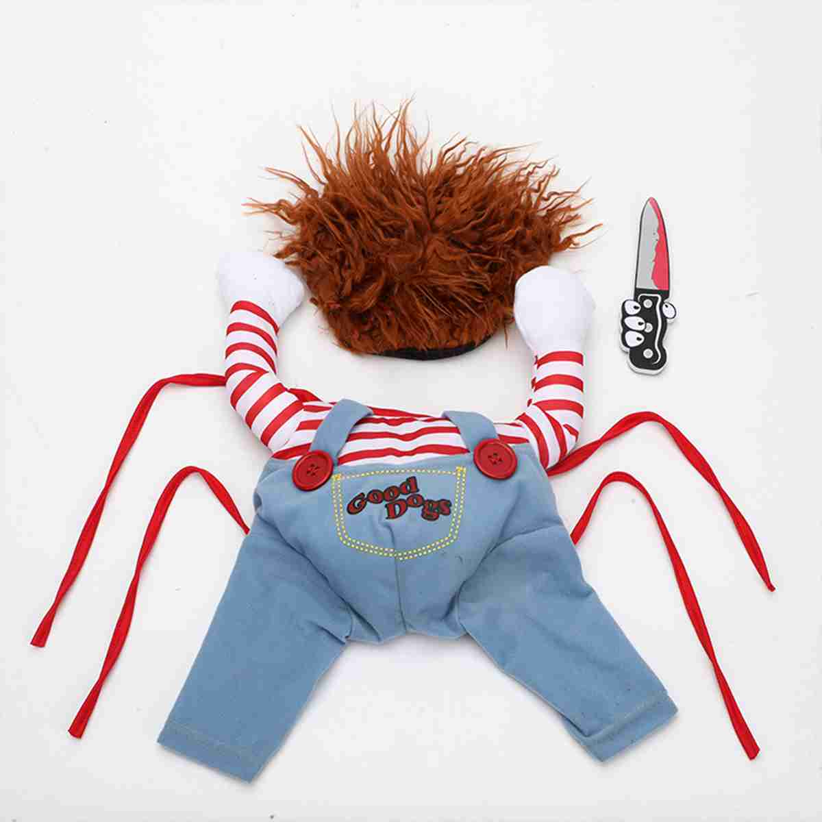 (S) Halloween Pet Clothes Deadly Doll Dog Clothes, Pets Costume Halloween Cosplay for Dogs, Funny Dog Party Clothes Hat Christmas Costume Dog Party Clothes