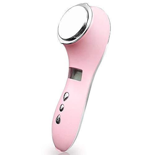 (Pink) Electric Bubble Blackhead Remover Pore Vacuum Face Cleaner Hot Compress Black Dots Extractor Blue Light Sterilization Skin Care Facial Cleaning
