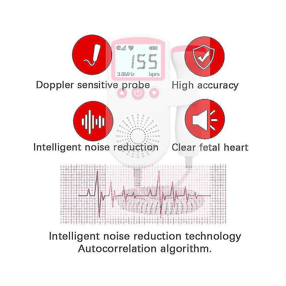 (Blue) Doppler Fetal Heart Rate Monitor Baby Heartbeat Monitor Pregnancy Home Baby Heartbeat Monitor Pregnancy
