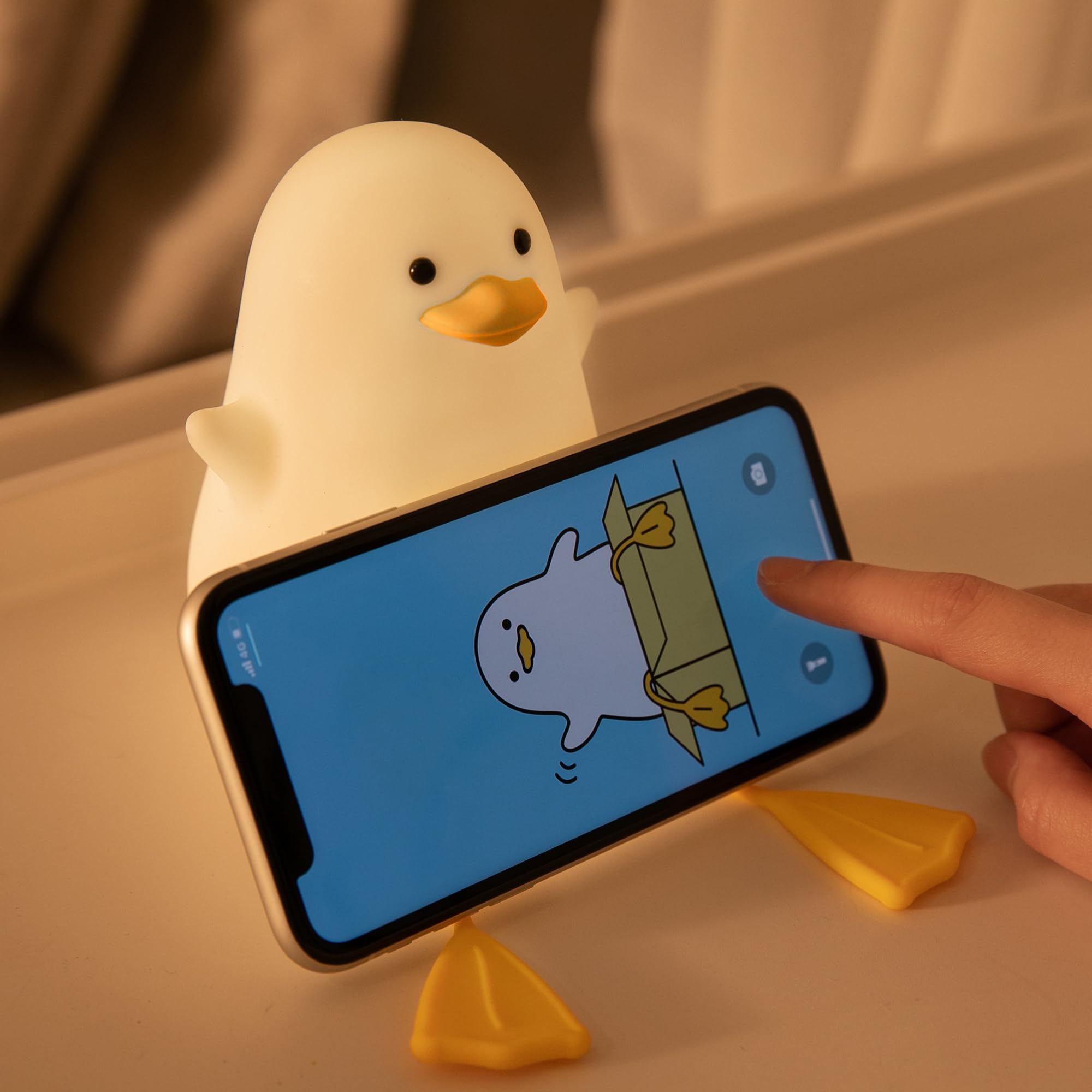 LED Night Light for Kids Cute Touch Silicone Nursery Lamp Dimmable Animal Portable Lamp with Warm Light for Women Bedroom Living Room Camping