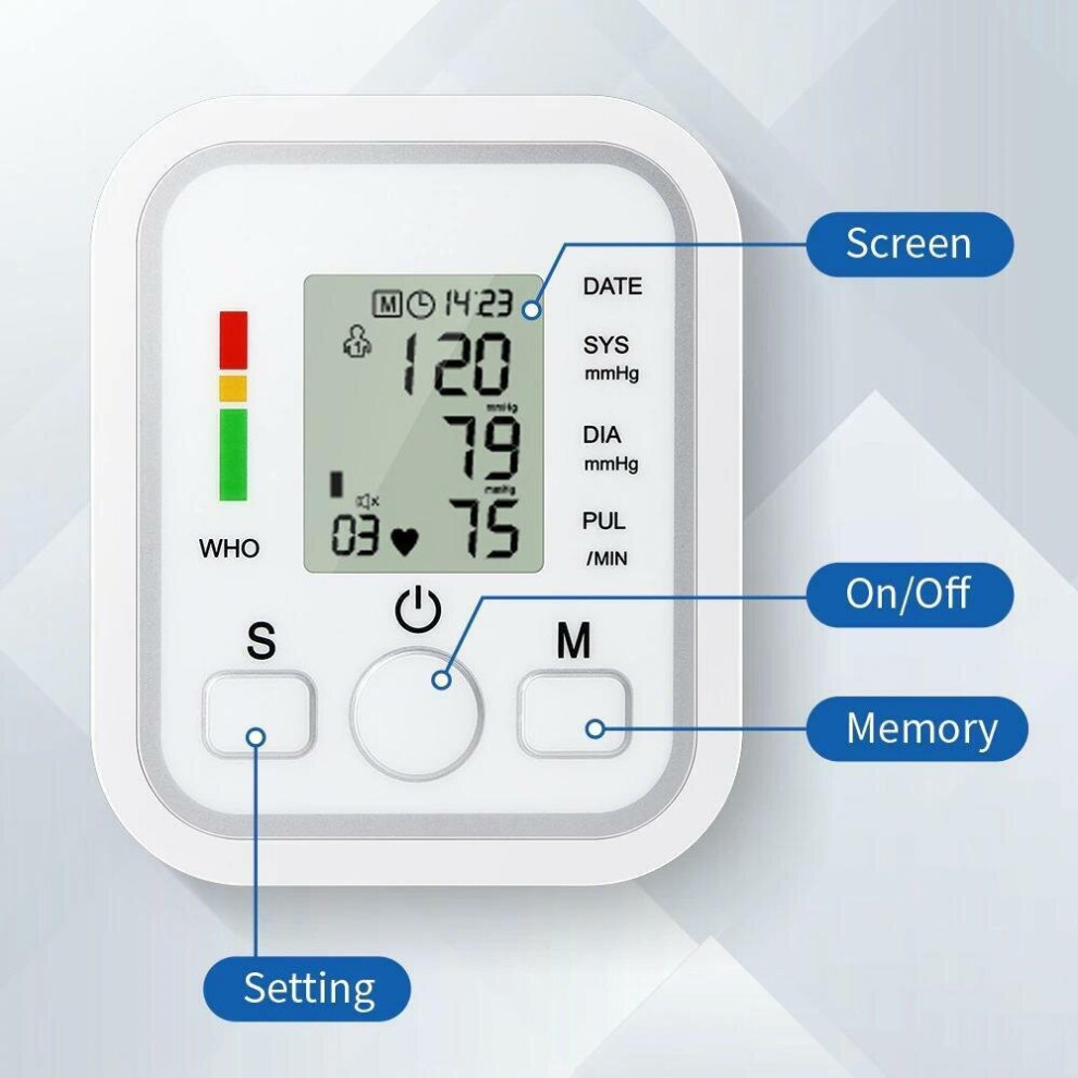 Digital Automatic Blood Pressure Monitor Upper Arm BP Machine