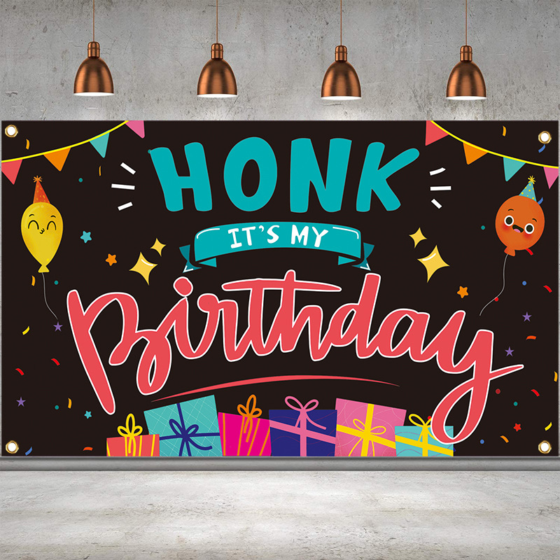 (Yellow) Happy Birthday Backdrop Banner for Girls Boys Colorful Balloons Birthday Backdrop for Kids Gifts Cake Table for Children Birthday Party Backdrop