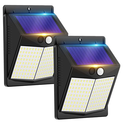 144 LED Security Lights Outdoor Motion Sensor Garden Fence IP65 Waterproof External Sensor Solar Lights for Front Door Yard Garage