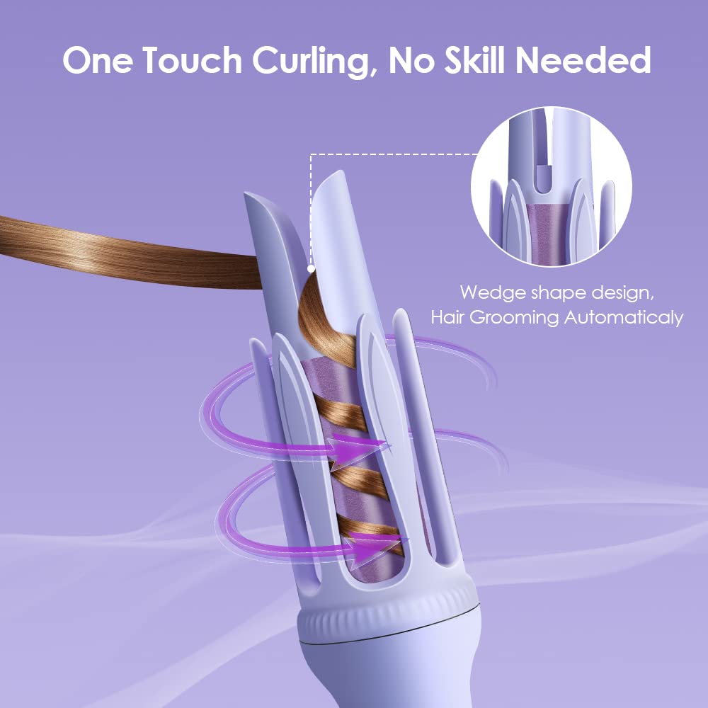 Curling Tongs 32mm 360° Rotating Automatic Hair Curlers Wand for Long Hair 3-Levels Temperature Control