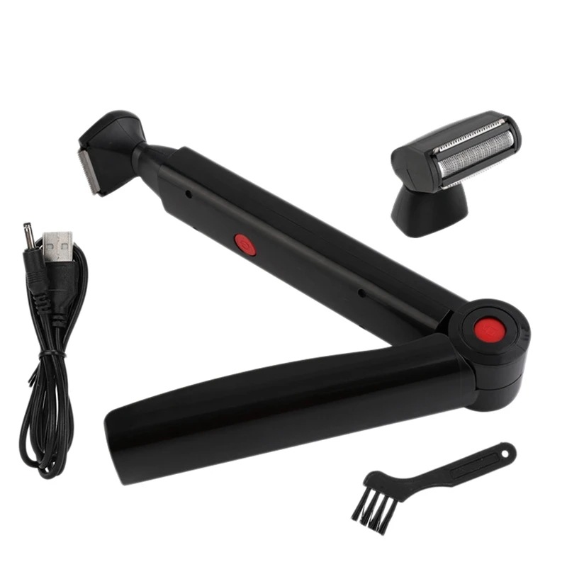 USB Charging Man Back Razor Shaver Full Body Leg Hair Removal Trimmer Long Handle Double-Head Electric Shaver